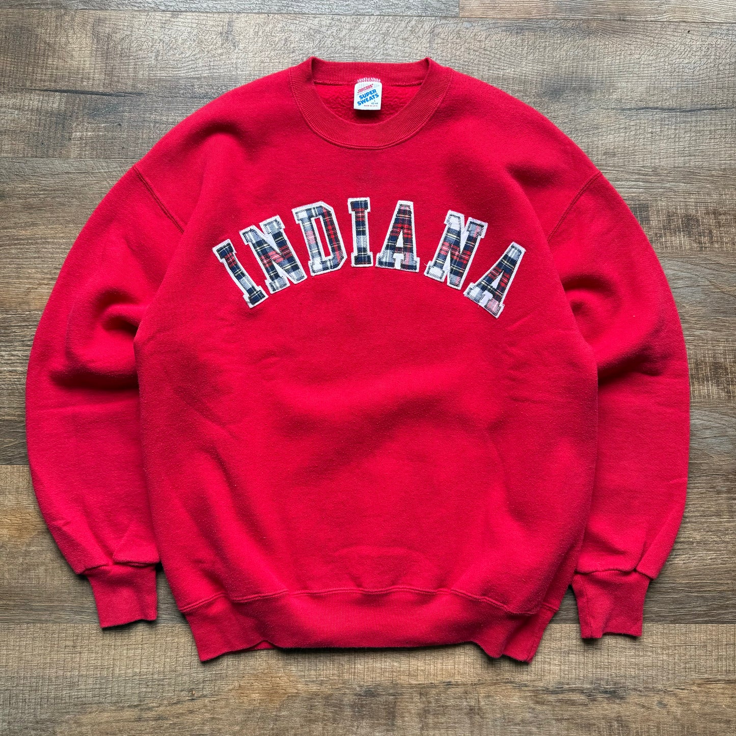 Indiana Plaid Embroidered Crewneck Sweatshirt