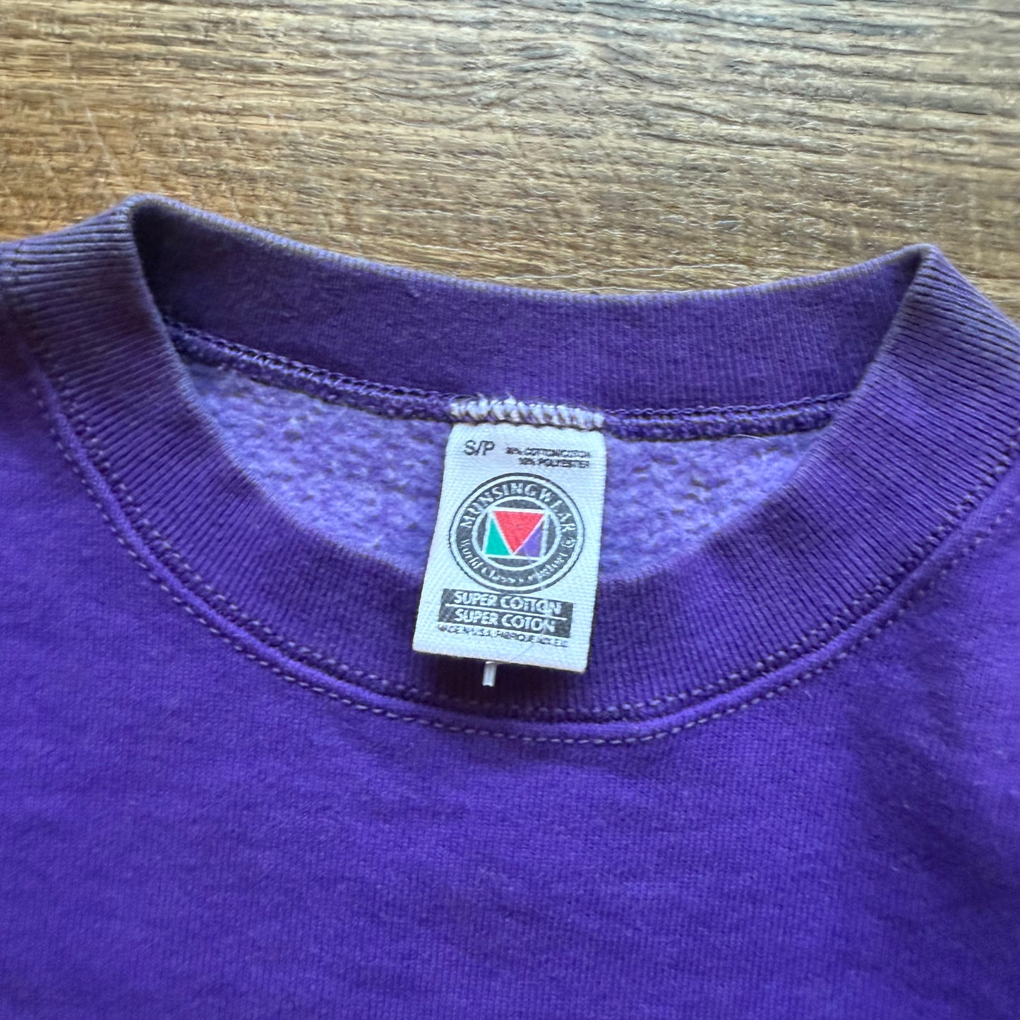 Heavyweight Purple Embroidered Crewneck Sweatshirt