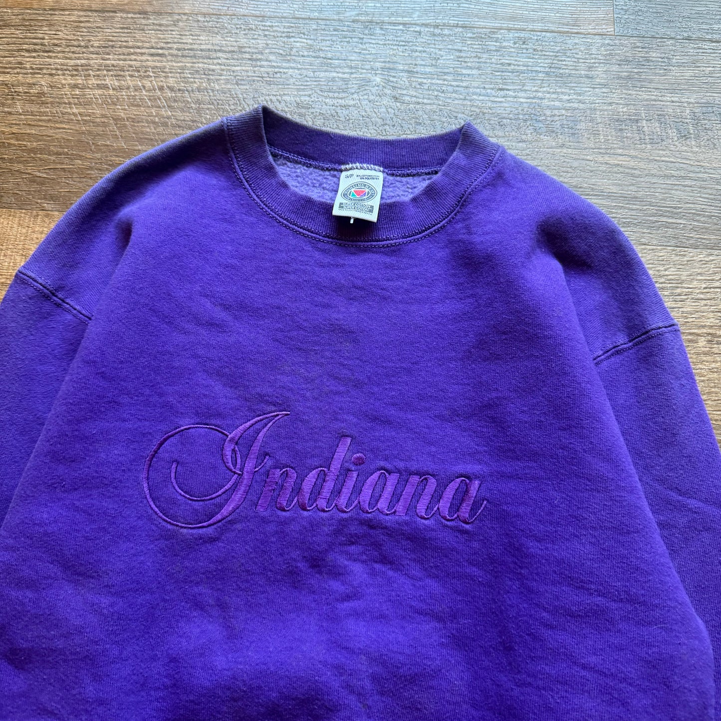 Heavyweight Purple Embroidered Crewneck Sweatshirt