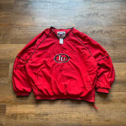 Embroidered Logo Lined Nylon Pullover