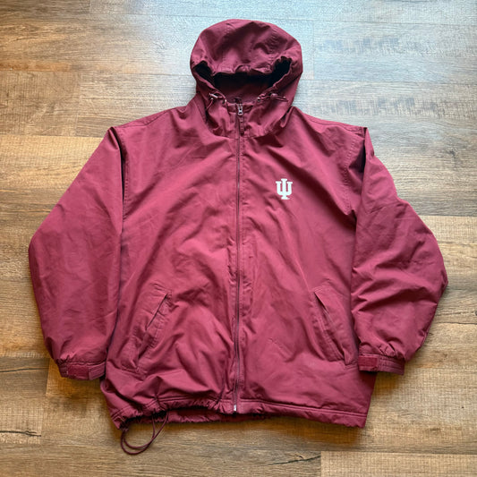 Fleece Lined Nylon Jacket Windbreaker Hooded