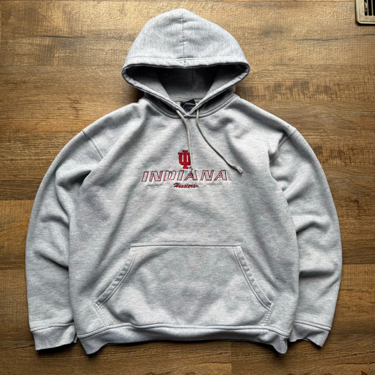 Embroidered Hooded Sweatshirt Grey