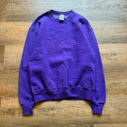 Heavyweight Purple Embroidered Crewneck Sweatshirt